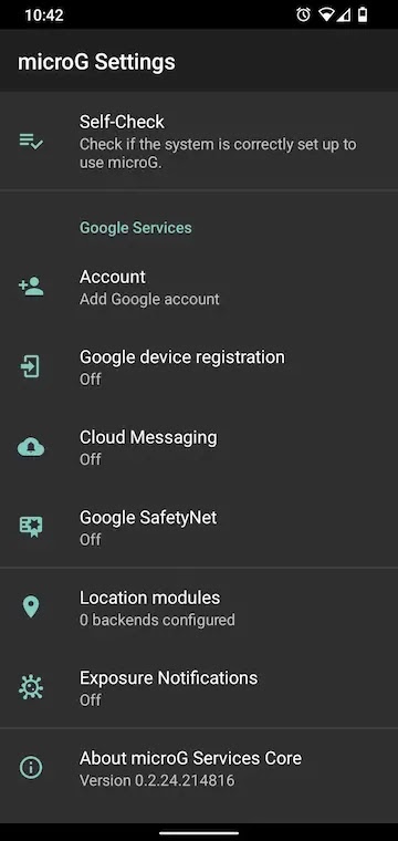 استبدال خدمات جوجل بلاي على الأندرويد باستخدام تطبيق MicroG MicroG-Settings-Android