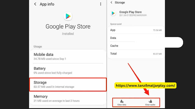 مسح ذاكرة التخزين المؤقت وبيانات متجر بلاي ستور حل خطأ DF-DFERH-01 في متجر بلاي