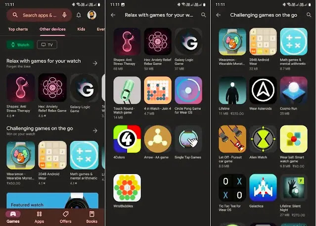 يسهل متجر Play العثور على ألعاب Wear OS