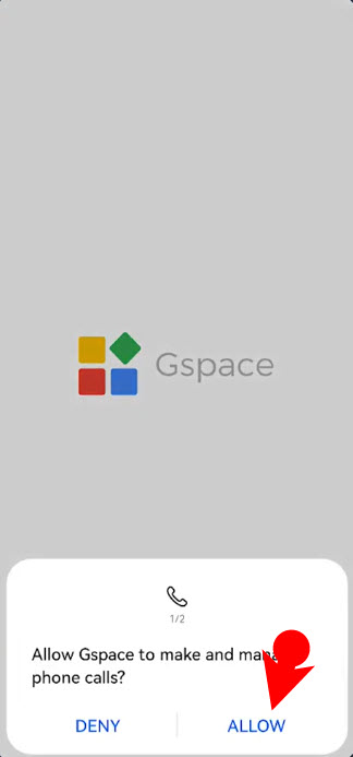 2. السماح ل GSpace بالسماح بالمكالمات