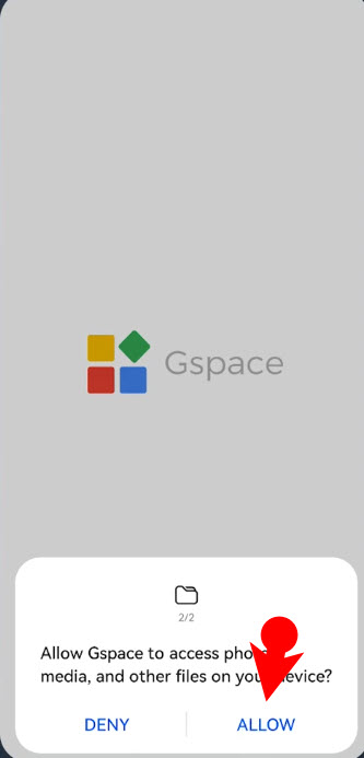 الوصول إلى Gspace إلى الوسائط