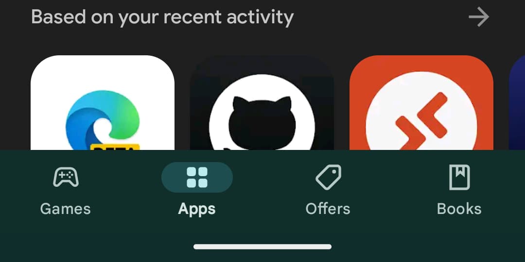 google play bottom bar short a الشريط السفلي في متجر Play : مغير قواعد اللعبة للتنقل بين التطبيقات